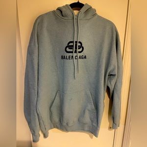 Balenciaga Interlocked BB Hoodie Blue/Black (Size M)